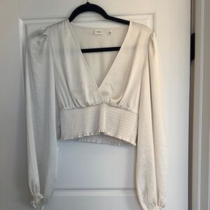 Wilfred Cream V-Neck Blouse